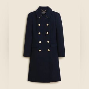 J. Crew Warwick Topcoat in Stadium Cloth Wool Blend in Navy